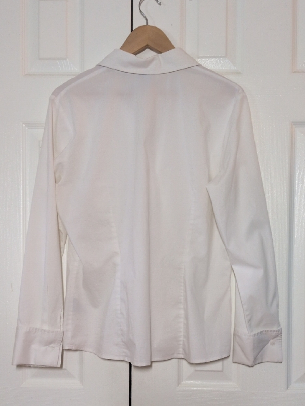 Worthington women's White Stretch Button-Up poplin Shirt size 14 - Picture 6 of 10